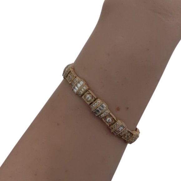 Judith Ripka Bella Luce® Sterling Silver Estate Link Bracelet – 14K Gold Clad - Picture 2 of 10